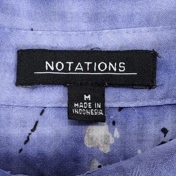 Notations | Purple Patterned Floral Lightweight Button Down Shirt Size M - Picture 8 of 11